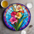 Gladiolus Circular Glass Suncatcher Worktop Saver